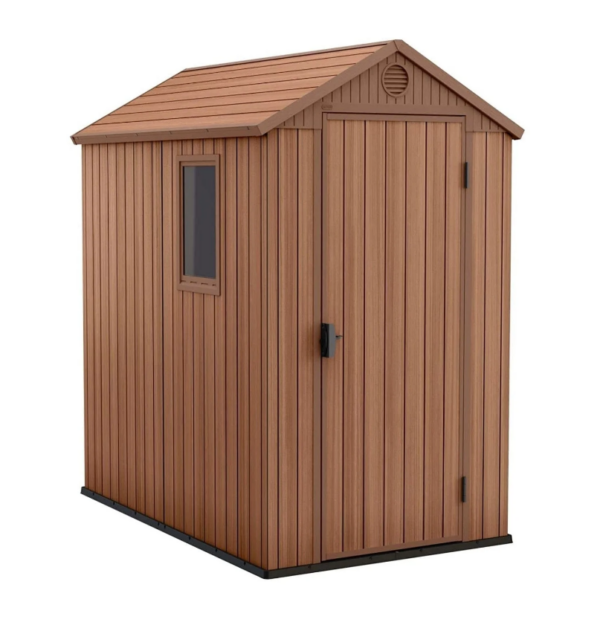 Keter 4’x6′ Darwin Heavy Duty Plastic Garden Shed – Brown