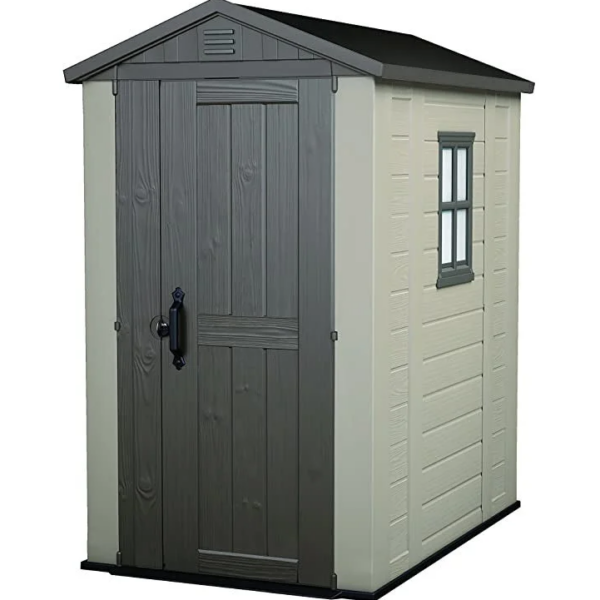 Keter 4’x6′ Factor Heavy Duty Plastic Garden Shed – Beige