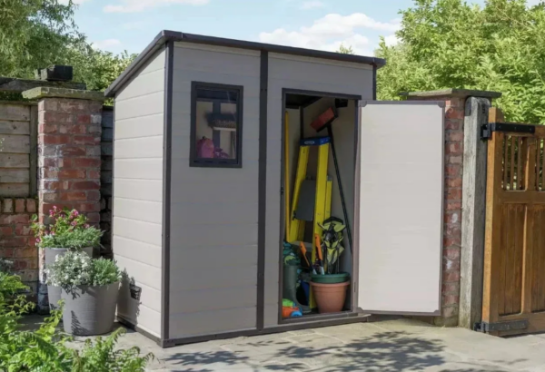 Gardenand Wood 6 x 4 Manor Plastic Pent Garden Storage Shed – Beige - Image 3