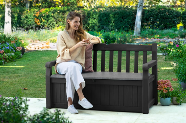 Keter Eden 265L Storage Bench - Dark Grey - Image 4