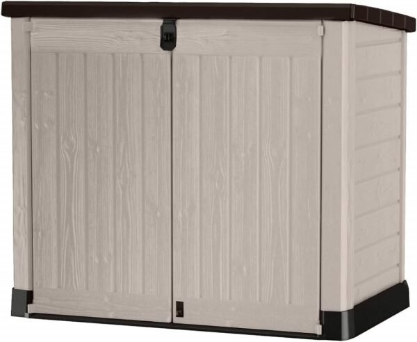 Keter Store It Out Pro Outdoor Garden Furniture Storage Shed Beige with Brown Lid Fade Free All Weather Resistant Safe and Secure Zero Maintenance 5 year Warranty - Image 7