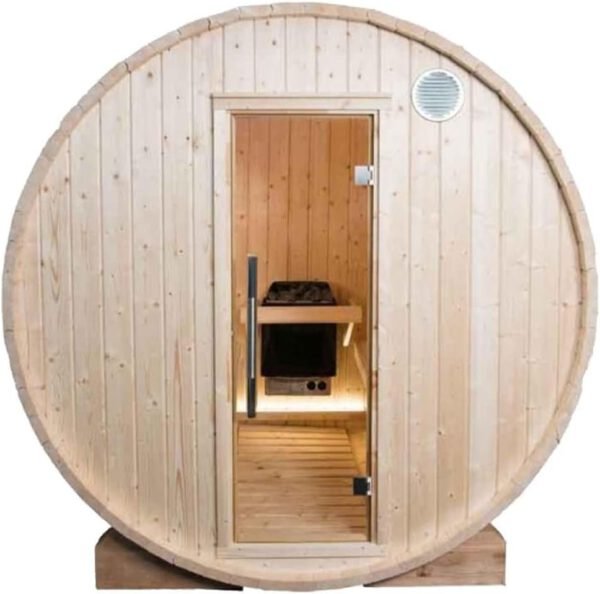 Desineo Harvia Outdoor Sauna Barrel Type with Wood Stove 180cm (L) x 220cm (D) - Image 2