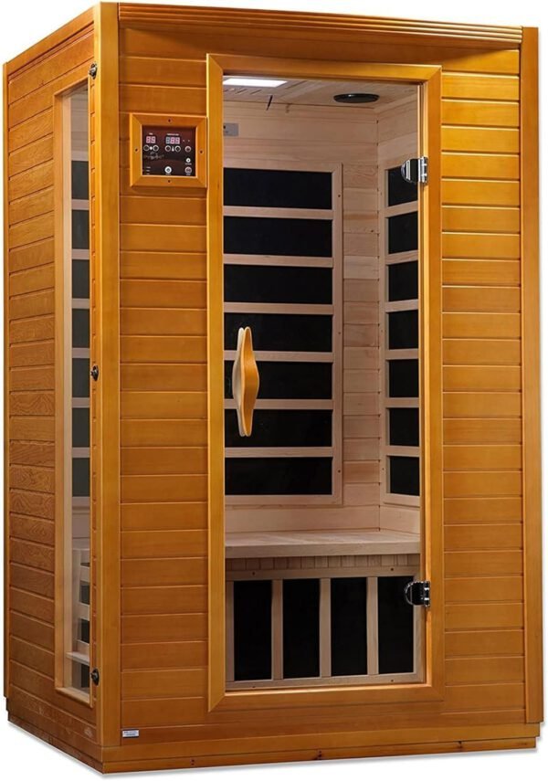 2 Person Low EMF 6 Heating Panel Infrared Therapy Wood Dry Heat Sauna with Bluetooth, MP3 Aux Connection for Home Spa Days (2 Person) - Image 6