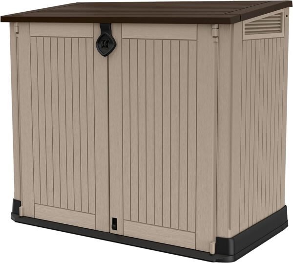 Keter Store-It Out Midi Outdoor Garden Storage Shed, Beige and Brown, 130 x 74 x 110 cm - Image 6