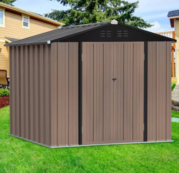 Gardenand Wood Shed House Large Tool Storage Steel Outdoor Oganizer 3 X 5,4 X 6,6 X 8FT - Image 4