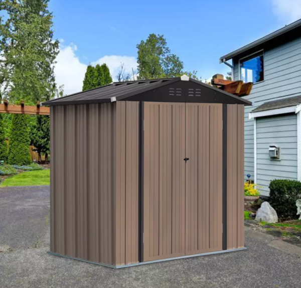 Gardenand Wood Shed House Large Tool Storage Steel Outdoor Oganizer 3 X 5,4 X 6,6 X 8FT - Image 5