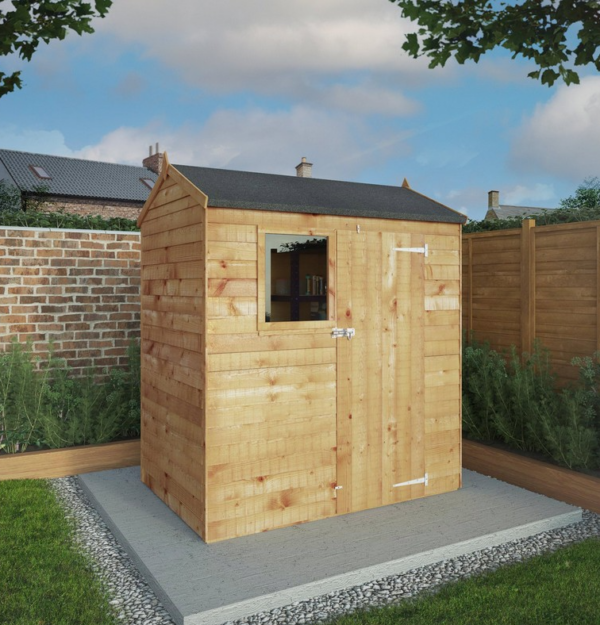 Mercia 5' 11" x 4' 3" Reverse Apex Shed - Budget Dip Treated Overlap - Image 4