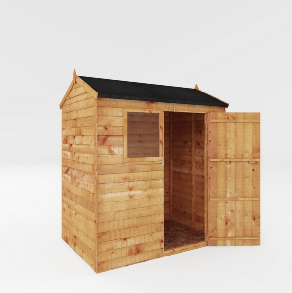 Mercia 5' 11" x 4' 3" Reverse Apex Shed - Budget Dip Treated Overlap